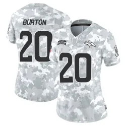 Women's Michael Burton Denver Broncos No.20 Limited 2024 Salute to Service Jersey - Arctic Camo