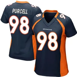 Women's Mike Purcell Denver Broncos No.98 Game Alternate Jersey - Navy Blue