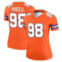 Women's Mike Purcell Denver Broncos No.98 Legend Alternate Mile High Collection 1977 Throwback Jersey - Orange