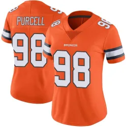 Women's Mike Purcell Denver Broncos No.98 Limited Color Rush Vapor Untouchable Jersey - Orange