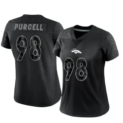 Women's Mike Purcell Denver Broncos No.98 Limited Reflective Jersey - Black