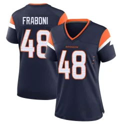 Women's Mitchell Fraboni Denver Broncos No.48 Game Alternate Jersey - Navy