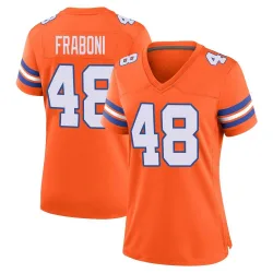 Women's Mitchell Fraboni Denver Broncos No.48 Game Alternate Mile High Collection 1977 Throwback Jersey - Orange