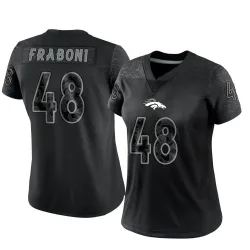 Women's Mitchell Fraboni Denver Broncos No.48 Limited Reflective Jersey - Black