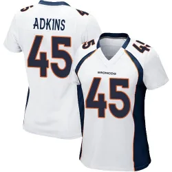 Women's Nate Adkins Denver Broncos No.45 Game Jersey - White
