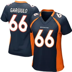 Women's Nick Gargiulo Denver Broncos No.66 Game Alternate Jersey - Navy Blue
