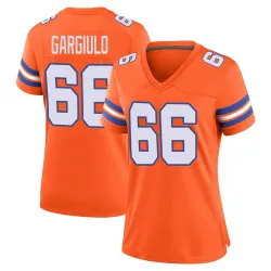 Women's Nick Gargiulo Denver Broncos No.66 Game Alternate Mile High Collection 1977 Throwback Jersey - Orange