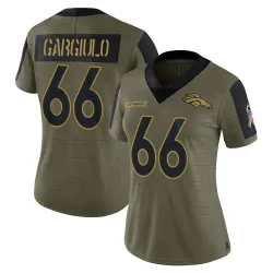 Women's Nick Gargiulo Denver Broncos No.66 Limited 2021 Salute To Service Jersey - Olive