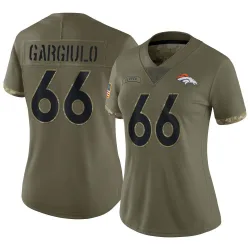 Women's Nick Gargiulo Denver Broncos No.66 Limited 2022 Salute To Service Jersey - Olive
