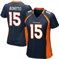 Women's Nik Bonitto Denver Broncos No.15 Game Alternate Jersey - Navy Blue