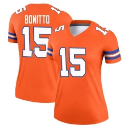 Women's Nik Bonitto Denver Broncos No.15 Legend Alternate Mile High Collection 1977 Throwback Jersey - Orange