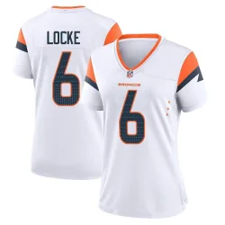 Women's P.J. Locke Denver Broncos No.6 Game 2nd Jersey - White
