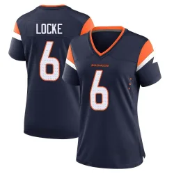 Women's P.J. Locke Denver Broncos No.6 Game Alternate Jersey - Navy