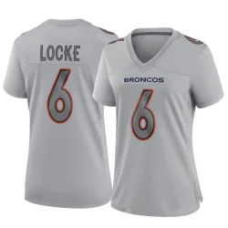 Women's P.J. Locke Denver Broncos No.6 Game Atmosphere Fashion Jersey - Gray