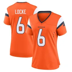 Women's P.J. Locke Denver Broncos No.6 Game Jersey - Orange