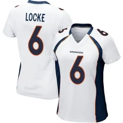 Women's P.J. Locke Denver Broncos No.6 Game Jersey - White