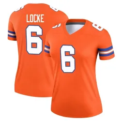 Women's P.J. Locke Denver Broncos No.6 Legend Alternate Mile High Collection 1977 Throwback Jersey - Orange