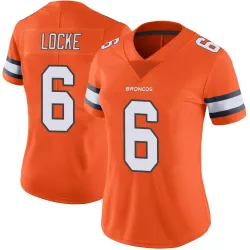 Women's P.J. Locke Denver Broncos No.6 Limited Color Rush Vapor Untouchable Jersey - Orange