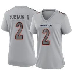 Women's Pat Surtain II Denver Broncos No.2 Game Atmosphere Fashion Jersey - Gray