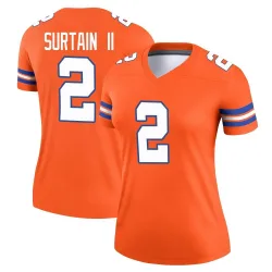 Women's Pat Surtain II Denver Broncos No.2 Legend Alternate Mile High Collection 1977 Throwback Jersey - Orange