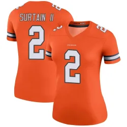 Women's Pat Surtain II Denver Broncos No.2 Legend Color Rush Jersey - Orange
