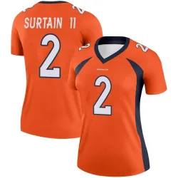 Women's Pat Surtain II Denver Broncos No.2 Legend Jersey - Orange