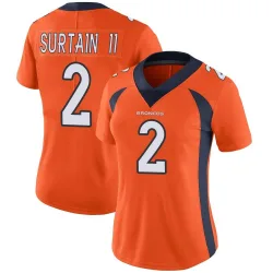 Women's Pat Surtain II Denver Broncos No.2 Limited Team Color Vapor Untouchable Jersey - Orange