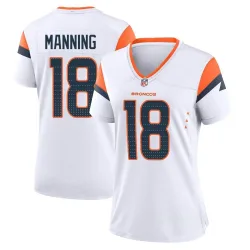 Women's Peyton Manning Denver Broncos No.18 Game 2nd Jersey - White