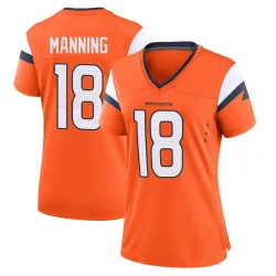 Women's Peyton Manning Denver Broncos No.18 Game Jersey - Orange