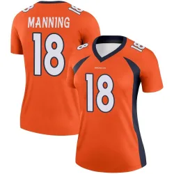 Women's Peyton Manning Denver Broncos No.18 Legend Jersey - Orange