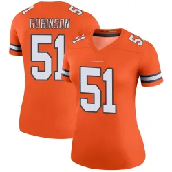 Women's Que Robinson Denver Broncos No.51 Legend Color Rush Jersey - Orange