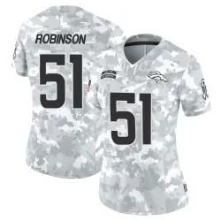 Women's Que Robinson Denver Broncos No.51 Limited 2024 Salute to Service Jersey - Arctic Camo