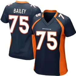 Women's Quinn Bailey Denver Broncos No.75 Game Alternate Jersey - Navy Blue