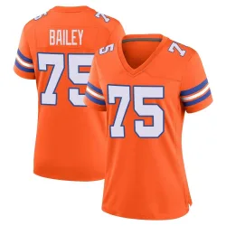 Women's Quinn Bailey Denver Broncos No.75 Game Alternate Mile High Collection 1977 Throwback Jersey - Orange
