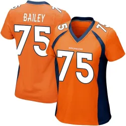 Women's Quinn Bailey Denver Broncos No.75 Game Team Color Jersey - Orange