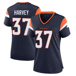 Women's RJ Harvey Denver Broncos No.37 Game Alternate Jersey - Navy