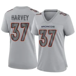 Women's RJ Harvey Denver Broncos No.37 Game Atmosphere Fashion Jersey - Gray