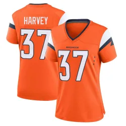 Women's RJ Harvey Denver Broncos No.37 Game Jersey - Orange