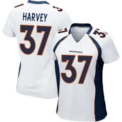 Women's RJ Harvey Denver Broncos No.37 Game Jersey - White