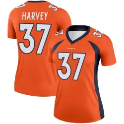 Women's RJ Harvey Denver Broncos No.37 Legend Jersey - Orange