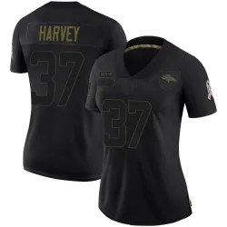 Women's RJ Harvey Denver Broncos No.37 Limited 2020 Salute To Service Jersey - Black