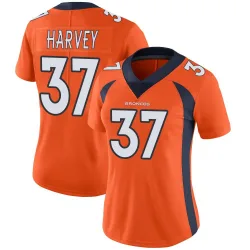 Women's RJ Harvey Denver Broncos No.37 Limited Team Color Vapor Untouchable Jersey - Orange