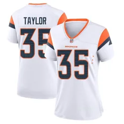 Women's Reese Taylor Denver Broncos No.35 Game 2nd Jersey - White