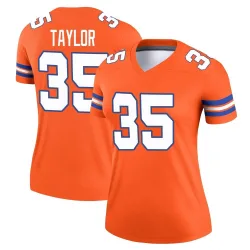 Women's Reese Taylor Denver Broncos No.35 Legend Alternate Mile High Collection 1977 Throwback Jersey - Orange