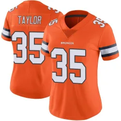 Women's Reese Taylor Denver Broncos No.35 Limited Color Rush Vapor Untouchable Jersey - Orange