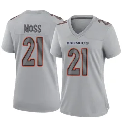 Women's Riley Moss Denver Broncos No.21 Game Atmosphere Fashion Jersey - Gray