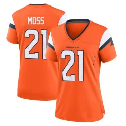 Women's Riley Moss Denver Broncos No.21 Game Jersey - Orange
