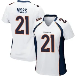Women's Riley Moss Denver Broncos No.21 Game Jersey - White