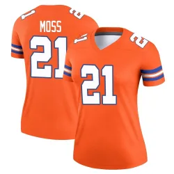Women's Riley Moss Denver Broncos No.21 Legend Alternate Mile High Collection 1977 Throwback Jersey - Orange