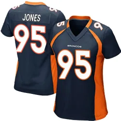 Women's Sai'vion Jones Denver Broncos No.95 Game Alternate Jersey - Navy Blue